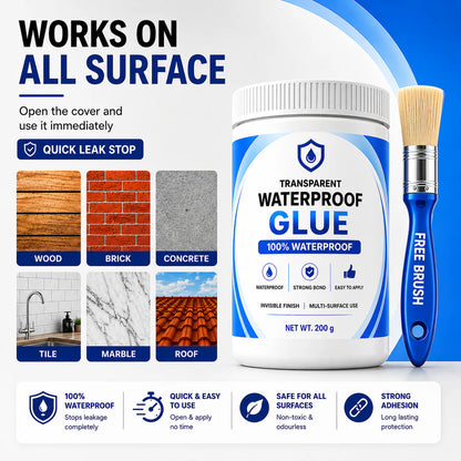Transparent Waterproof Glue with Free Brush – Buy 1 Get 1 FREE