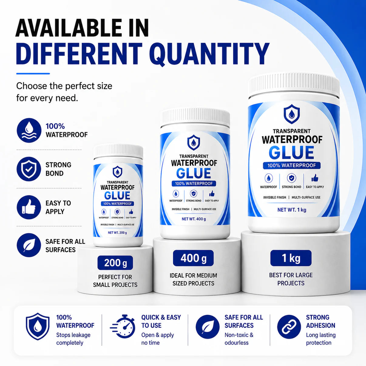 Transparent Waterproof Glue with Free Brush – Buy 1 Get 1 FREE